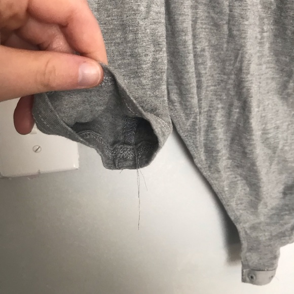 Fashion Nova Off Shoulder Heather Grey Bodysuit. - Picture 6 of 10